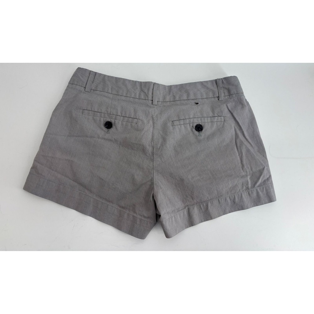 Banana Republic Petites Gray White Striped Cotton Shorts 0P Vintage 2011 - Picture 5 of 7